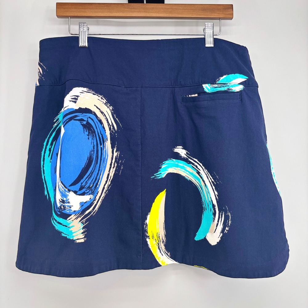 Lady Hagen Golf Skort XL Navy Blue Abstract Stretch Pocket Athletic Activewear - Picture 2 of 10